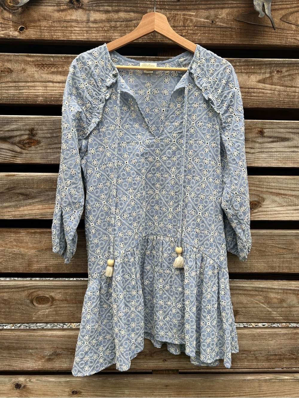 Shoshanna Sea Tide Eyelet Mini Dress - S